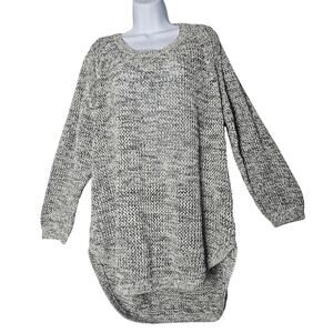 Torrid‎ 3X Metallic Knit Sweater Gray Black Longline Plus Size Holiday Sparkle